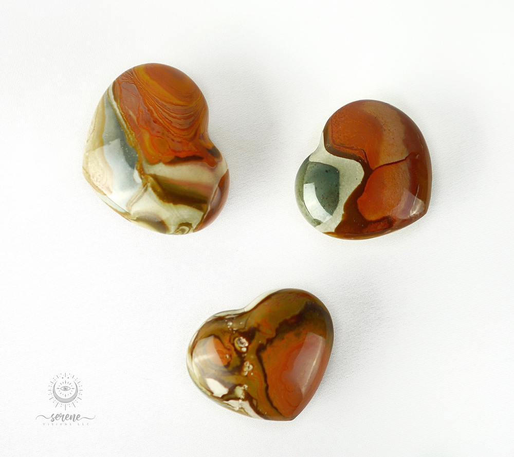 Polychrome Jasper Hearts